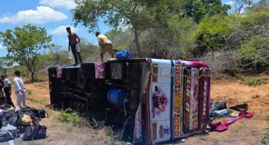 Wild Elephant Attack Overturns Pilgrim Bus
